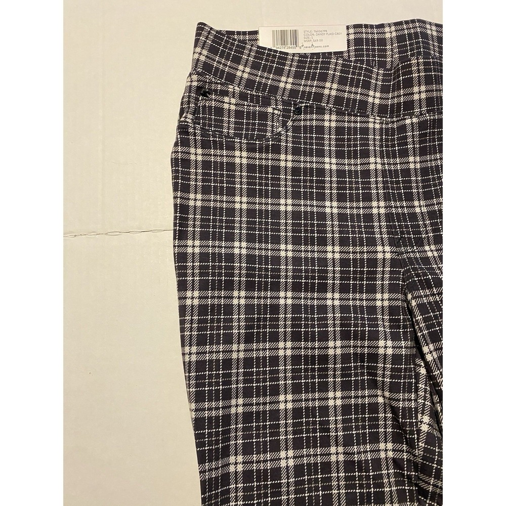 NWT Seven 7 Women's S Dandy Plaid Grey Pull On Ponte Stretch Leggings - Picture 3 of 9
